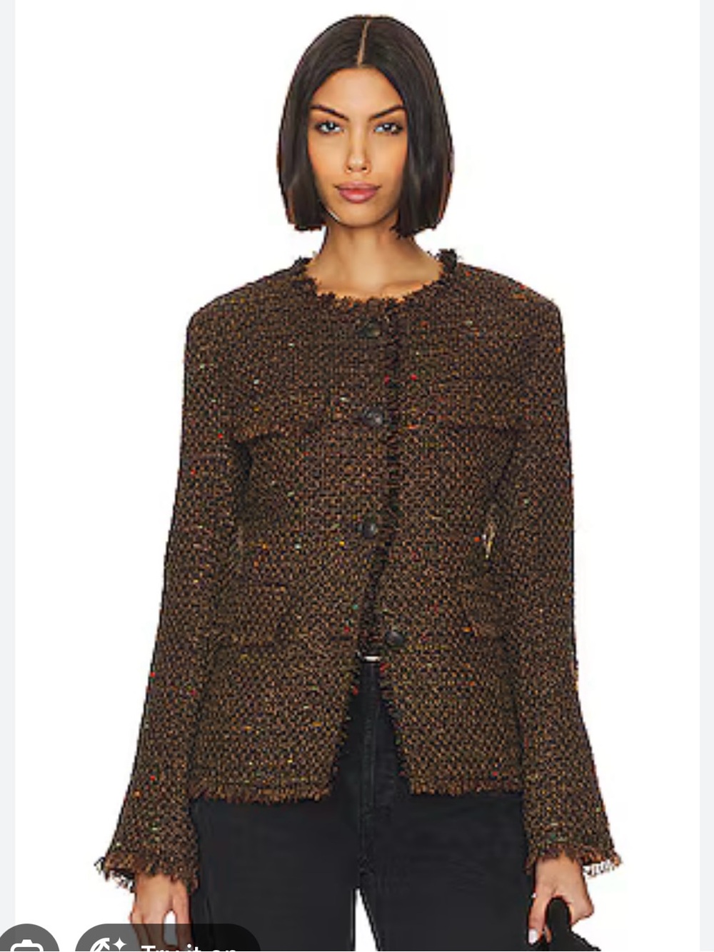 Rag & Bone Ezra Linton Tweed Brown Flecked Blazer Jacket Womens Small